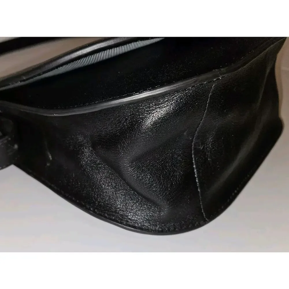 Fossil Wiley leather Saddle Bag Crossbody Black 9.5x8.5x4